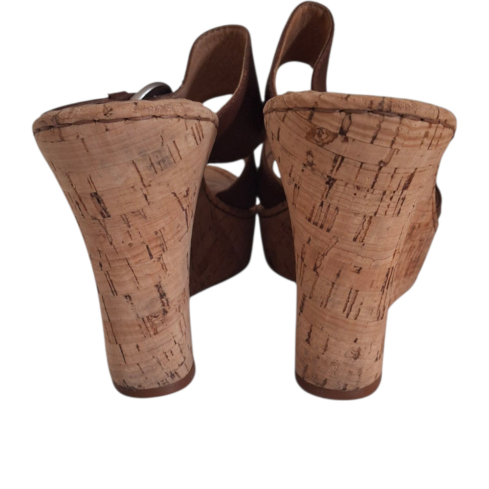 BORN Brown Leather Cork Wedge‎ Sandals size 9 - Picture 4 of 5